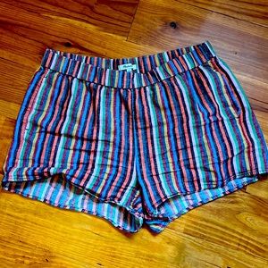 Madewell pull on shorts size large multicolor stripe